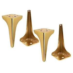 BOCNYC Furniture Legs Iron Sofa Feet Modern Support Leg Replacement Parts Gold/Black- Set of 4