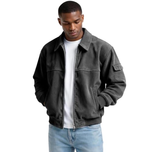 Corduroy Mens Jacket Vintage Long Sleeve Button Down Jackets with Pockets - image 2