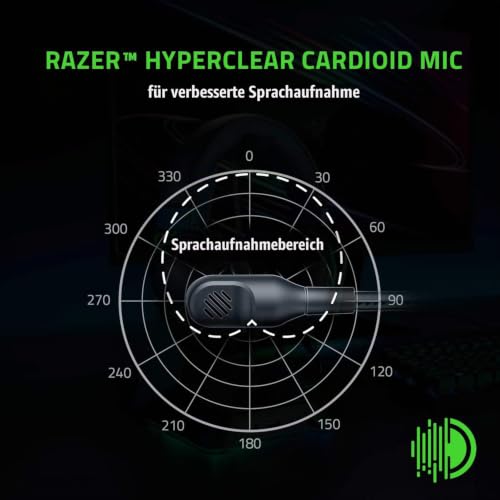 Razer BlackShark V2 X - Premium Esports Gaming Headset (Kabelgebundene Kopfhörer mit 50mm-Treiber, Rauschunterdrückung für PC, Mac, PS4… – Ansicht 4