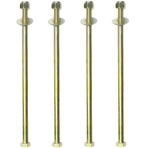 Image of 1 /2 inch x 11 inch Hex Head Bolt by Color Galvanization with Nylon Lock nut and Large Size Washer Assortment Kit,Alloy Steel,Grade 8.(4pcs Pack)