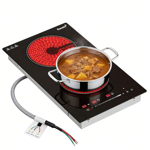 Image of Ranein 12 Inch 2 Burner Electric Cooktop, 3000W, 240V