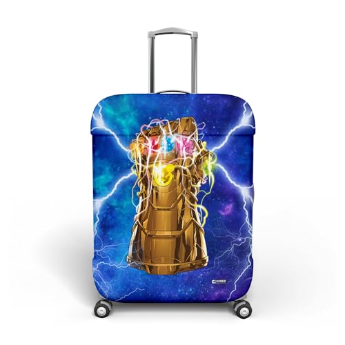 Image of Kuber Industries Marvel The Infinity Gauntlet Luggage Cover | Polyester Travel Suitcase Cover | Washable and Stretchable Suitcase Protector | 18-22 Inch | Small | Sky Blue