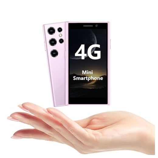 ATEVENSE 4G Ultra Mini Smartphone, Schermo HD da 3,0", Dual SIM, Batteria da 2000mAh, Riconoscimento Facciale, Piccolo Smartphone Sbloccato, Telefono per Bambini Tascabile Rosa