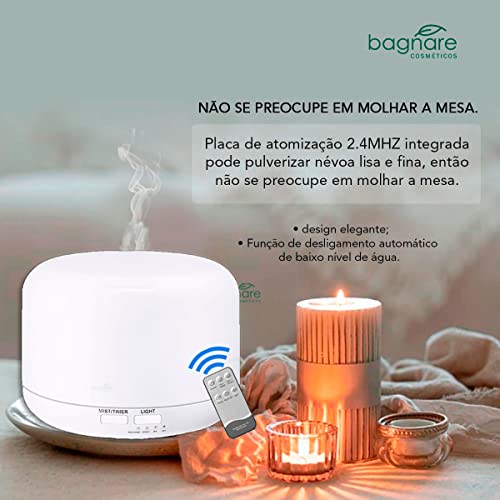Umidificador De Ar Silencioso Quarto Bebe Ultrassônico Led + Óleo Aromatizador lavanda