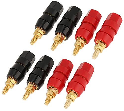 Wvzong 8 Stücke Bananenstecker Buchse Überzogen Terminal Binding Post Leistungsverstärker Lautsprecher Terminal Stecker 4mm Panelmontage Cover