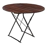 feuerverzinktes Flacheisen EuroLiving Biergartentisch rund Ø100 cm Edition-Classic Kastanie/schwarz