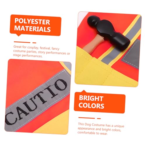 Disfraz para perro tema ingeniero talla L color naranja miniatura 2