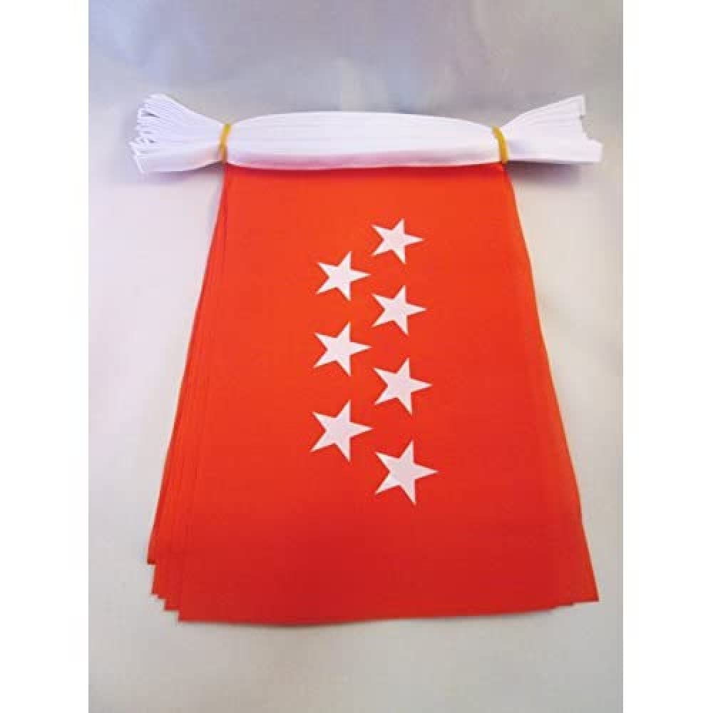 AZ FLAG Community of Madrid Bunting Flag, 20 Ft Garland 20 Small Spanish region of Comunidad de Madrid Flags 8'' x 6''