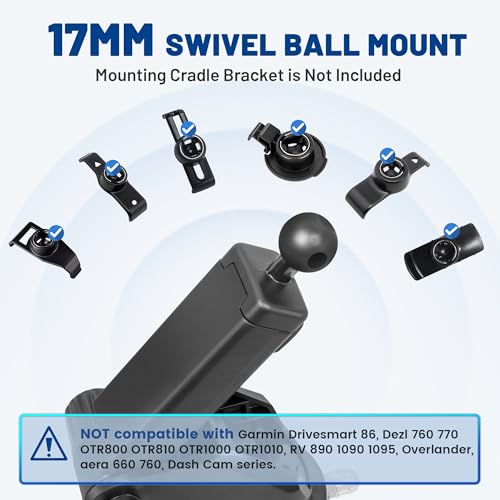 EWAY Suporte GPS Garmin com braço de extensão telescópica, suporte de bola de painel de substituição