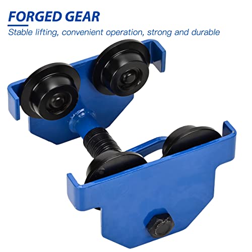 Manual Trolleys-Heavy Duty 4400Lbs Capacity，Push Beam Trolley，3-6.5 In Adjustable Flange，Crane Lift Du Garage Hoist For Straight Curved I Beam #TOP3