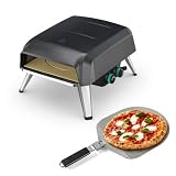 Jamie Oliver by Tefal Pizzaofen mit drehbarem Pizzastein, Pizzaofen für Zuhause, Gas-Pizzaofen, 360° drehbarer Stein, kompaktes Design, inkl. Pizzaschaufel, JM4168D0