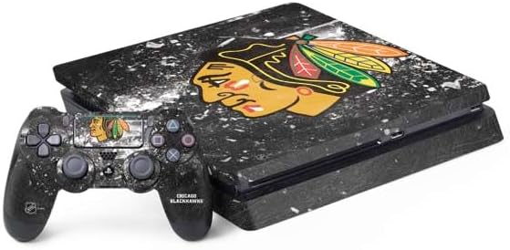 Skinit Decal Gaming Skin Compatible with PS4 Slim Bundle - Officially Licensed NHL Blackhawks Red Stripes Design