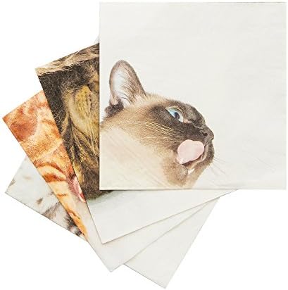 Suck.UK SK NAPKINCAT1 Cat Napkins (Pack of 24), Multicolor