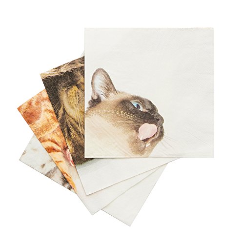 Suck.UK SK NAPKINCAT1 Cat Napkins (Pack of 24), Multicolor