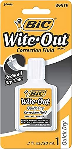 Bic WOFQDP1WHI Correction Fluid Quick Dry 22ml White