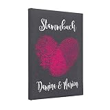 Hochzeitideal Stammbuch der Familie, Familienstammbuch, Buchbinderleinen grau, Nr. 44_A inkl. Personalisierung