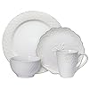 Pfaltzgraff french lace white 16 piece dinnerware set service for 4  urban country home decor