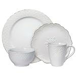 Pfaltzgraff French Lace White 16 Piece Dinnerware Set, Service for 4 Pfaltzgraff French Lace White 16 Piece Dinnerware Set Service for 4
