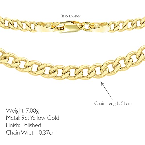 Carissima Gold Unisex Hollow Panzerkette 9k(375) Gelbgold 3.7mm
