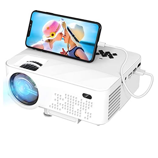 HOPVISION Mini-beamer, 7500 lumen, 1080p Full HD, LCD, thuisbioscoop/outdoor, USB & HDMI, draagbaar, 240 inch display, 60.000 uur lamp