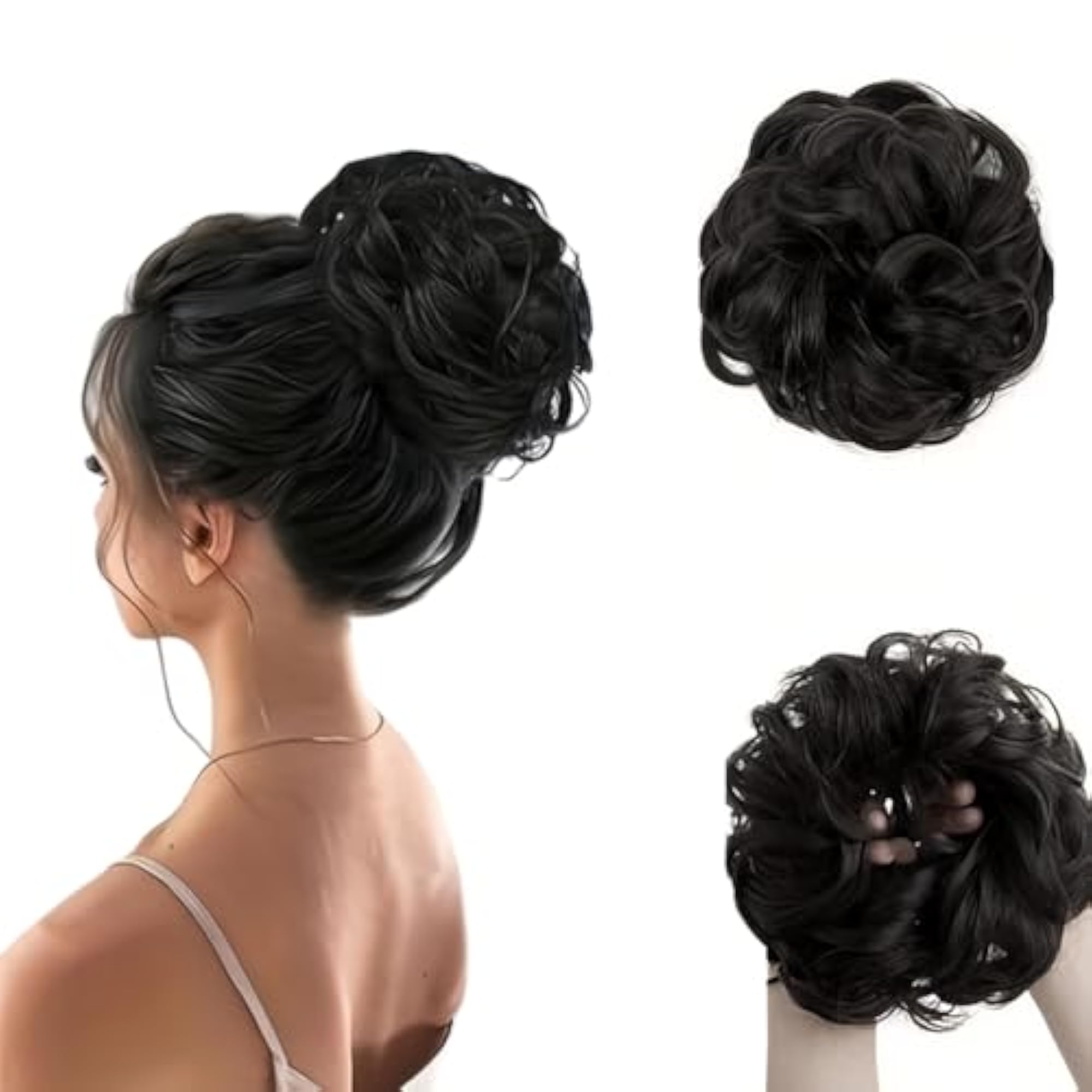 Bun Hair Piece with Elastic Rubber Band for Women