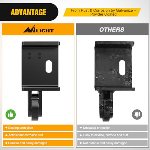 Image of Nilight 2 Pack Demon Front Tow Hook Mounting Bracket Compatible with 2009-2013 2014 2015 2016 2017 2018 2019 2020 2021 2022 2023 Toyota Tacoma (Not Include D-Ring Shackle), Bracket Replacement