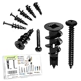 Ansoon 50Pcs #8 Self Drilling Metal Drywall Anchors and Screws kit, 25 Heavy Duty Hollow Sheetrock Anchors + 25 1-1/4'' Screw, No Pre Drill Hole Required - Hold 75lbs for Wall Hanging and Mounting
