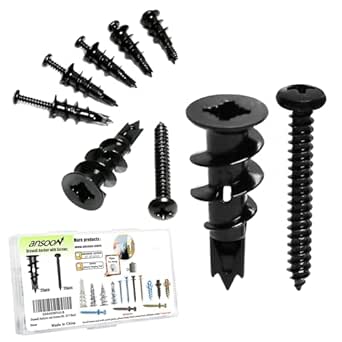 50Pcs #8 Self Drilling Metal Drywall Anchors and Screws kit, 25 Heavy Duty Hollow Sheetrock Anchors + 25 1-1/4'' Screw, No Pre Drill Hole Required - Hold 75lbs for Wall Hanging and Mounting
