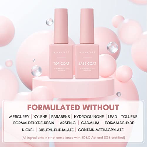 Makartt No Wipe Top Coat And Base Coat Kit, Clear Gloss Shiny Stain Resistant General Gel Top Coat Nail Polish Uv And Primer For Acrylic Nails Dip Powder Gel Nail Polish #TOP5