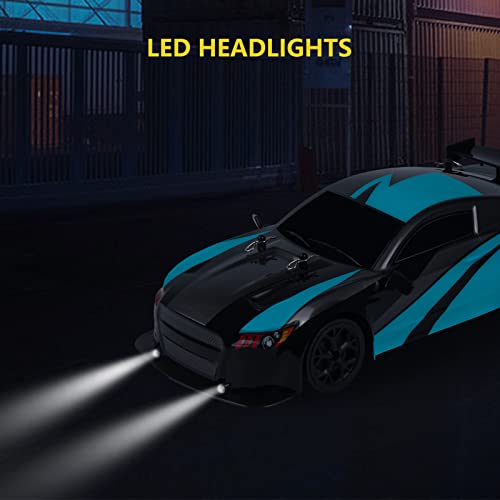 Rhybor Gt Rc Drift Car Remote Control Car Sport Racing Hight Speed Drift Cars, 1/14 Rc Car For Adults Kids Gifts, 4Wd 25Km/H Rc Vehicle With Led Lights, Two Batteries And Drift Tires + Racing Tires #TOP3