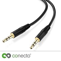conecto Audio Kabel, 3,5mm Klinke auf 3,5mm Klinke, schwarz, 1m (Packung mit 2) – Ansicht 4