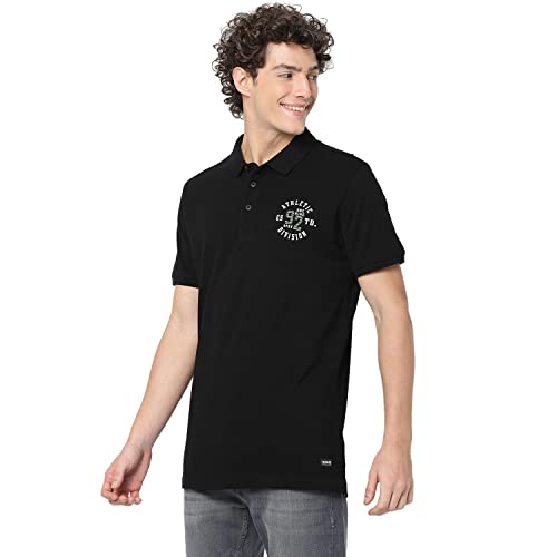 Image of Spykar Men's Cotton Solid Slim Fit T-Shirt