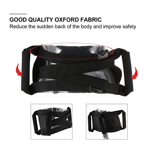 Wakauto Motorcycle Safety Belt Rear Seat Passenger Grip Grab Handle Non-Slip Waist Support Belt Protection Strap Kidney Belt Black #TOP2