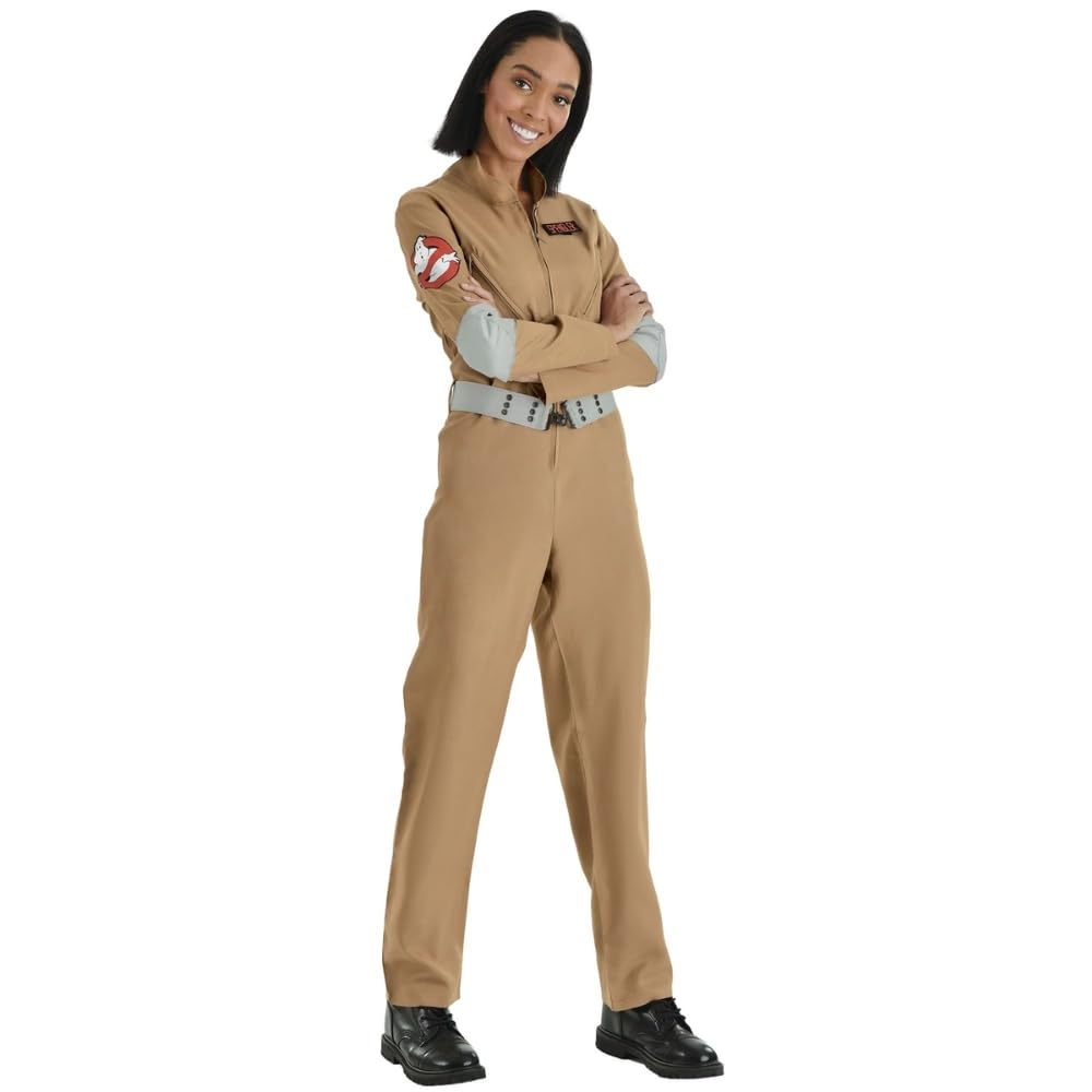 Women's Ghostbusters Uniform Fancy Dress Costume | Ghostbusters Fancy Dress Costumes Brown/Red/Beige 3X Amscan