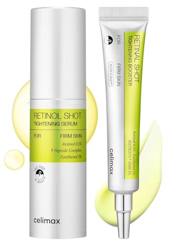 [CELIMAX] セリマックス レチナール ショット タイトニング ブースター 15ml + レチノール セラム 30ml 2点セット 美容液 レチノールクリーム ナイアシンアミド シワ エイジングケア 母の日 ギフト スキンケア 導入 ハリ 夜用 シワ ニードルショットの商品画像（Amazon）