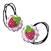 2pcs Handmade strawberry cake shape hair tie, Hand-crocheted wool hair elastic, pure hand-made creative and fashionable hair ring, special hair rope gifts cute head accessory for girls