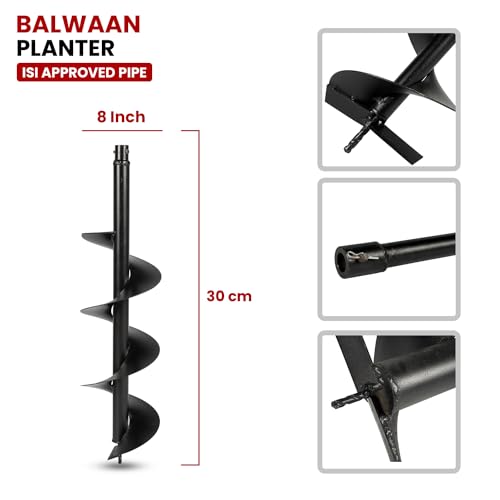 Image of Balwaan Krishi Earth Auger Drill Planter 8'' /Post Hole Digger planter /Spiral Drill planter of Auger (8 Inch Planter)|PT-8