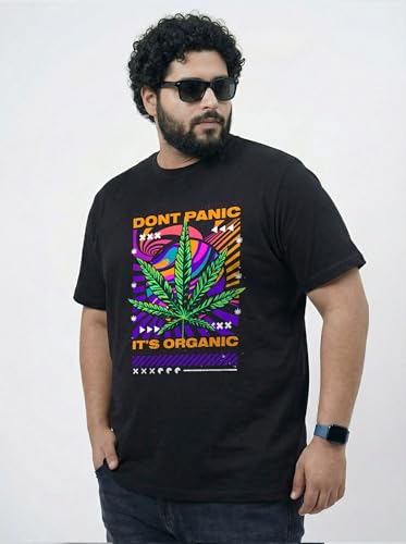 Image of Toodlegram Men Plus Size Cotton Printed T-Shirt Half Sleeve Round Neck Regular Fit 3XL-9XL