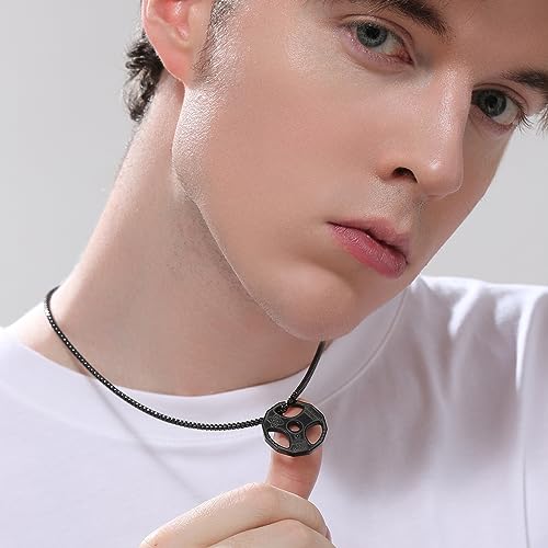 AILUOR Men Women's Dumbbell Pendant Necklace Stainless Steel Couples Barbell Pendant Fitness Gym Sports Dumbbell Weight Lifters Barbell Chain Jewelry 6