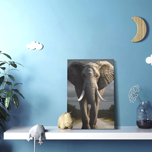 Impression 3D éléphant cadre déco pour bureau et chambre zen
