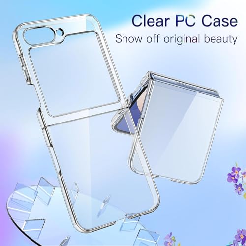 Image of SQUIF Case for Samsung Galaxy Z Flip 6 (2024), Transparent Back Cover with Drop & Camera Protection (Clear)
