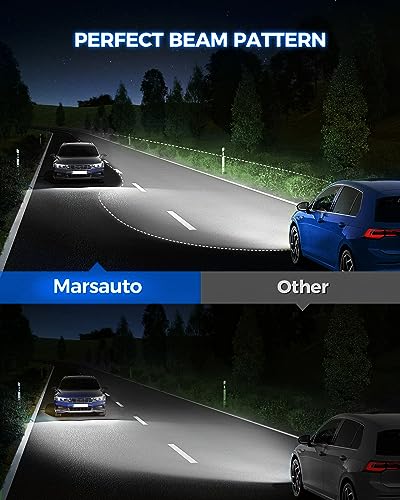 Image of Marsauto - H1 High Performance Halogen Headlight Bulb, 60000 LM 1200% Brighter 6500K White, High Beam, Low Beam and Fog Replacement Bulb, Brighter Downroad with Whiter Light (Contains 2 Bulbs)
