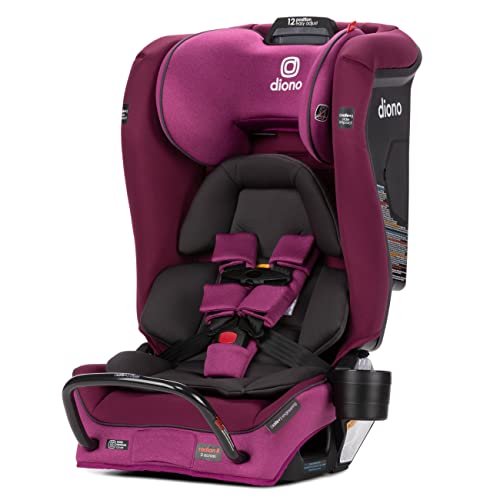 Image of Diono Radian 3RXT SafePlus, 4-in-1 Convertible Car Seat, Rear and Forward Facing, SafePlus Engineering, 3 Stage -Infant Protection, 10 Years 1 Car Seat, Slim Fit 3 Across, Purple Plum