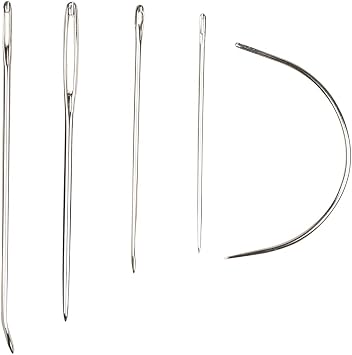 Eketirry Hand Sewing Needle Kit, Heavy Duty Household Hand Needles for for Upholstery, Carpet, Leather, Canvas Repair 5 Pieces