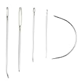 Eketirry Hand Sewing Needle Kit, Heavy Duty Household Hand Needles for for Upholstery, Carpet, Leather, Canvas Repair (5 Pieces)