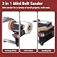 Elektrische Bandschleifmaschine, 350W Mini Bandschleifer mit einstellbarem Winkel, 10 Stück Schleifbänder, 7 einstellbare Geschwindigkeiten, Desktop-Poliermaschine für DIY Holzbearbeitung