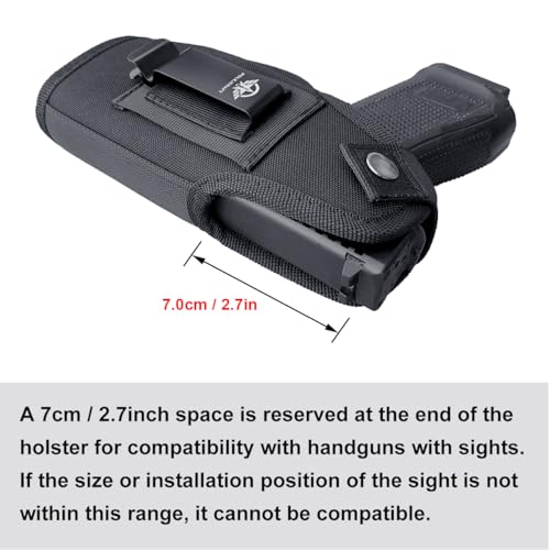 Gun Holsters IWB/OWB 9mm Pistol Holsters Optics Cut Fit: Glock 19 26 30 43X - Taurus G2C G3C - Springfield Hellcat Pro (Black, Right/Left Hand with Optics Cut & Laser/Light)