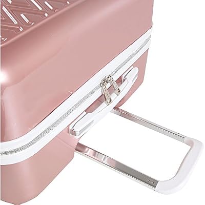 BEBE Women's Stella 21 Hardside Carry-on Spinner Luggage,Telescoping Handles, Rose Gold, One Size