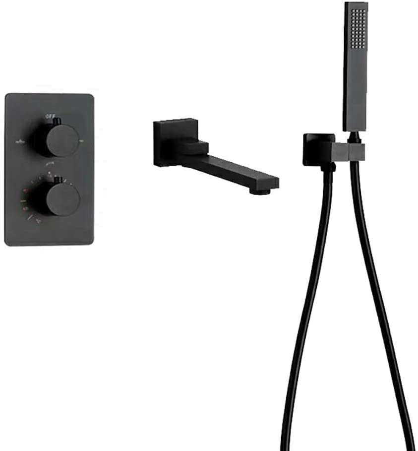 Robinet encastrable en laiton mat haut de gamme pour douche et baignoire
