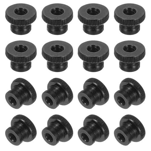 QUARKZMAN 16Pcs Écrous À Oreilles Moletés, M4x8mm Écrou En Acier Carbone Boutons Ronds En Fer Fixations Haute Tête Trou Traversant Écrou À Main Pour Pièce D'Imprimante 3D, Noir